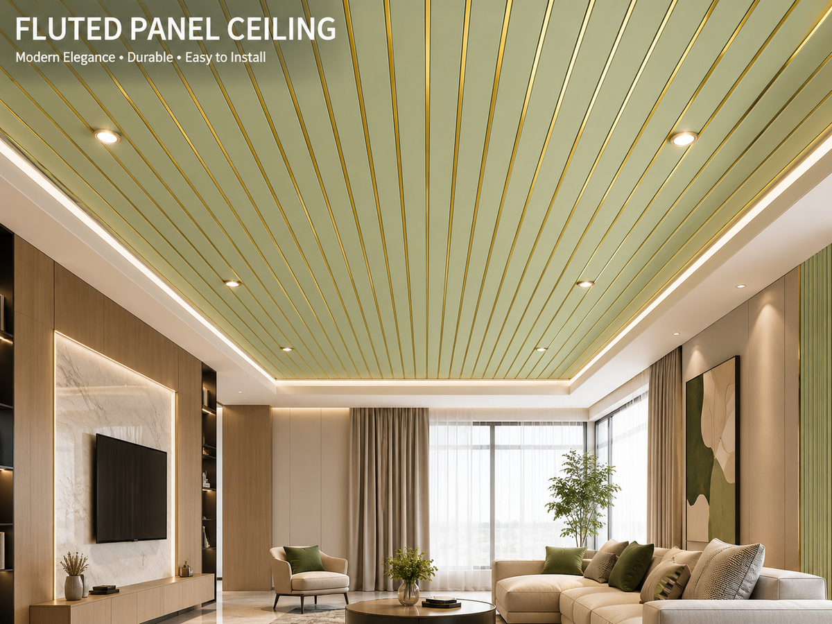 Fluted celling panel work -(₹150-₹200) / sq.ft