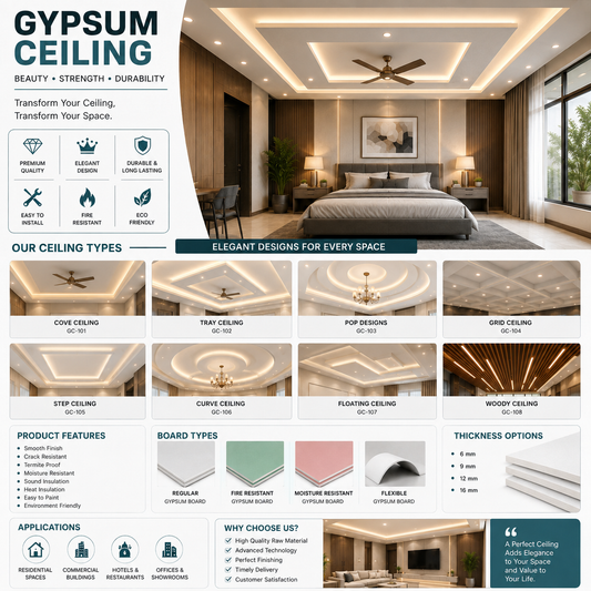 Gypsum Ceiling (₹80- ₹110)/ sq.ft