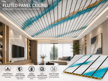 Fluted celling panel work -(₹150-₹200) / sq.ft