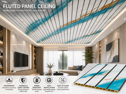 Fluted celling panel work -(₹150-₹200) / sq.ft