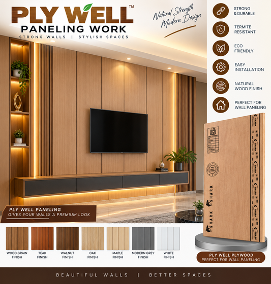 plywood wall paneling (₹450-₹1,050)/sq.ft