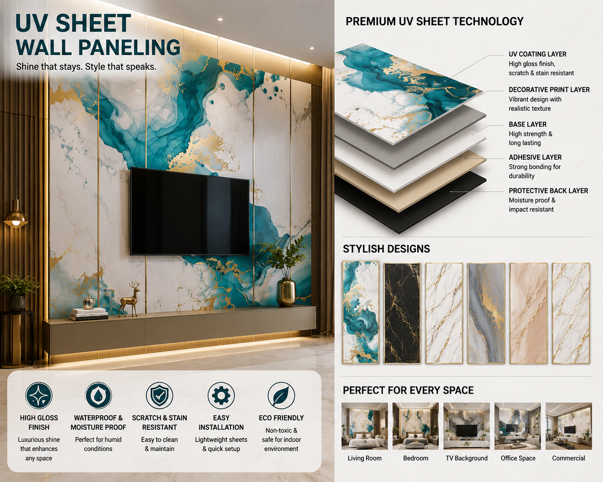 UV Sheet wall paneling work-(₹100-₹150)/ sq.ft