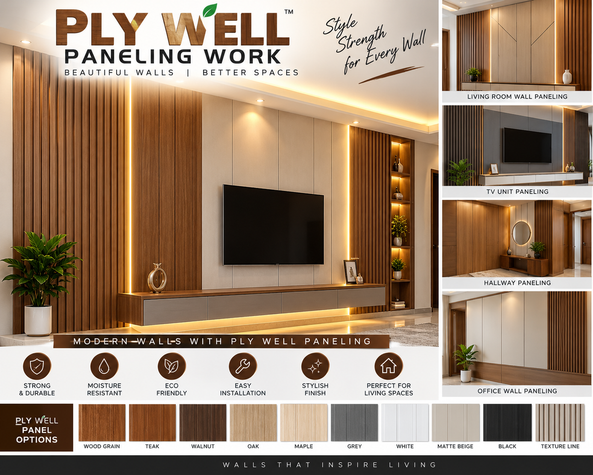 plywood wall paneling (₹450-₹1,050)/sq.ft