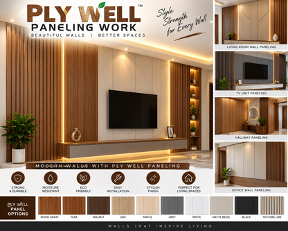 plywood wall paneling (₹450-₹1,050)/sq.ft
